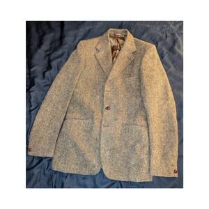 Vintage 60's Harris Tweed 3 Button Herringbone Blazer Scotland Cunningham & Co.
